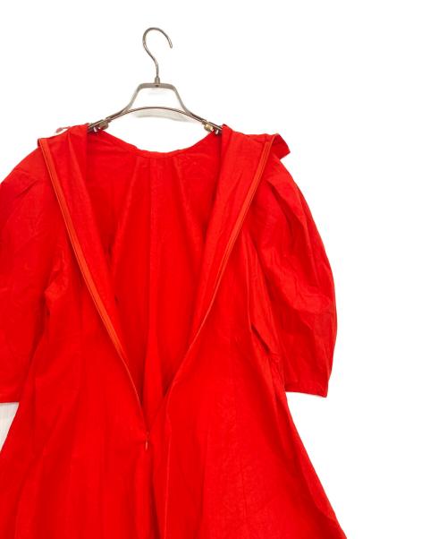 ENFOLD（エンフォルド）ENFOLD (エンフォルド) Washedタイプライター オフネックペプラム P.O レッド サイズ:38の古着・服飾アイテム