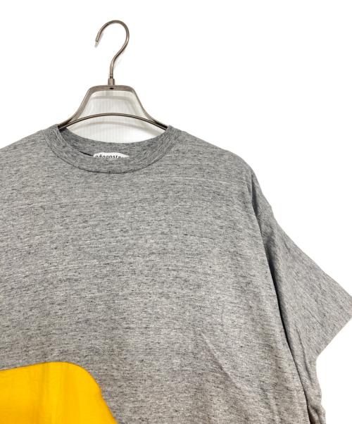 nagonstans（ナゴンスタンス）nagonstans (ナゴンスタンス) layered-like square-sleeves dress イエロー×グレー サイズ:SMALLの古着・服飾アイテム