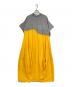 nagonstans（ナゴンスタンス）の古着「layered-like square-sleeves dress」｜イエロー×グレー
