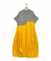nagonstans (ナゴンスタンス) layered-like square-sleeves dress イエロー×グレー サイズ:SMALL：10000円