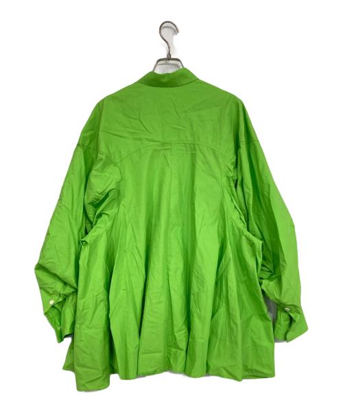 ENFOLD（エンフォルド）ENFOLD (エンフォルド) CO BROAD 3D SLEEVE SHIRT/フレアシャツ グリーン サイズ:38の古着・服飾アイテム