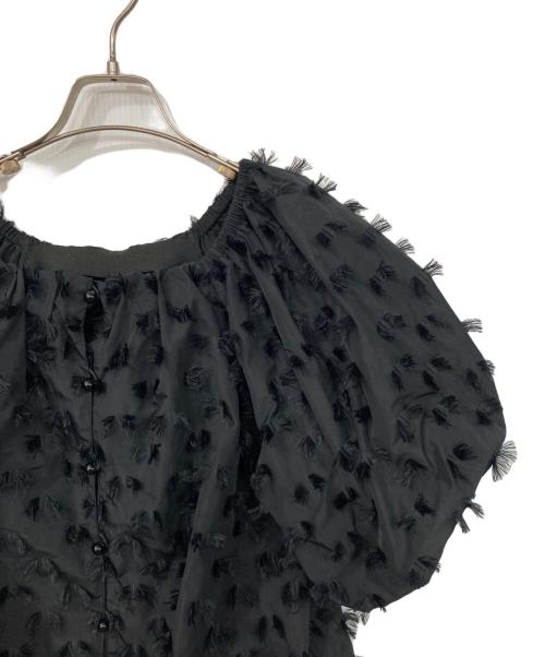 Adam et Rope（アダム エ ロペ）Adam et Rope (アダム エ ロペ) ジャガードオフショルブラウス ブラック サイズ:Fの古着・服飾アイテム