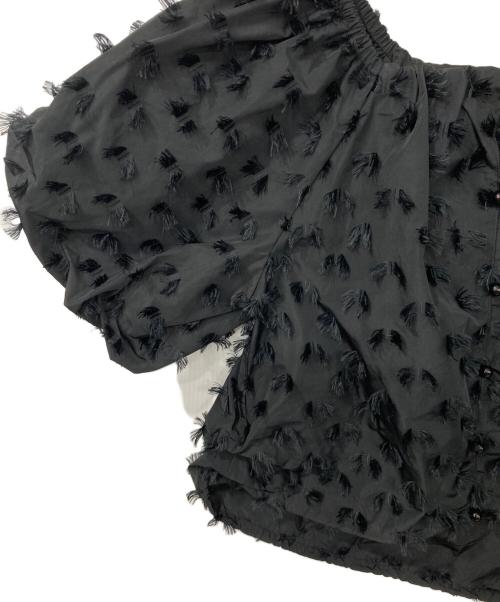 Adam et Rope（アダム エ ロペ）Adam et Rope (アダム エ ロペ) ジャガードオフショルブラウス ブラック サイズ:Fの古着・服飾アイテム