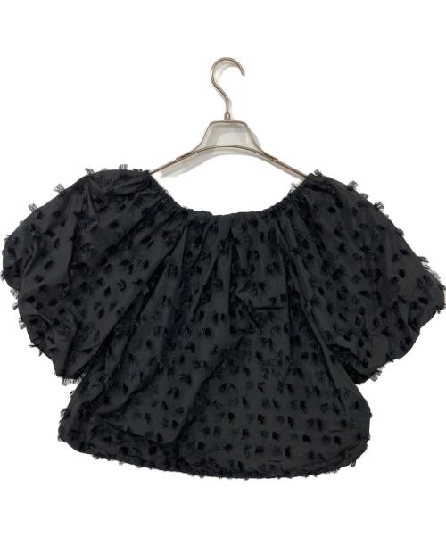 Adam et Rope（アダム エ ロペ）Adam et Rope (アダム エ ロペ) ジャガードオフショルブラウス ブラック サイズ:Fの古着・服飾アイテム