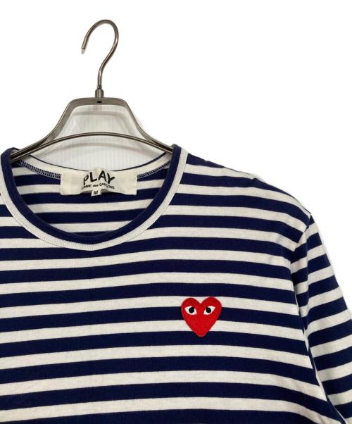 PLAY COMME des GARCONS（プレイコムデギャルソン）PLAY COMME des GARCONS (プレイコムデギャルソン) ボーダーカットソー ネイビー サイズ:Mの古着・服飾アイテム