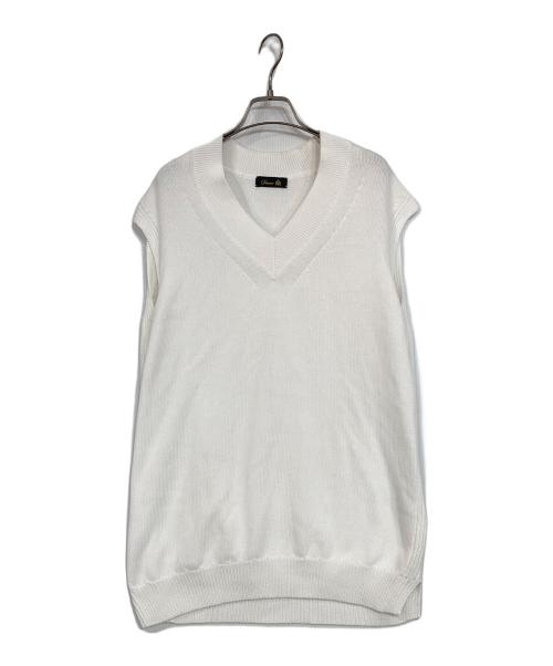DRAWER（ドゥロワー）Drawer (ドゥロワー) ニットベスト ホワイト サイズ:表記無しの古着・服飾アイテム