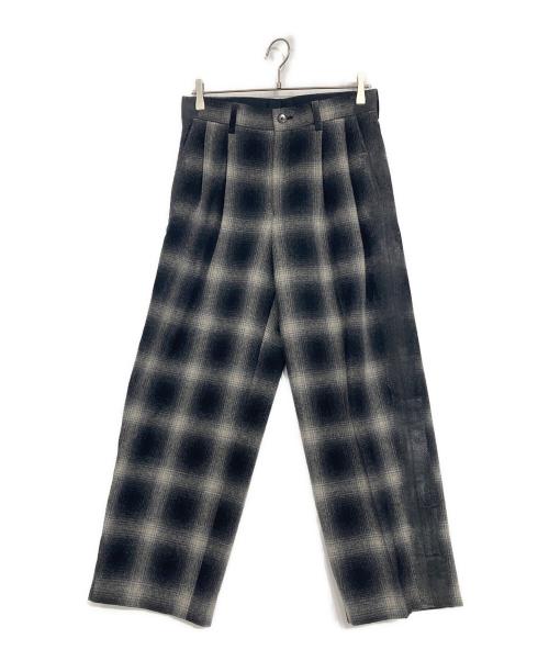 Soe（ソーイ）Soe (ソーイ) Ombre Check Painted Line Trousers グレー サイズ:SIZE 0の古着・服飾アイテム