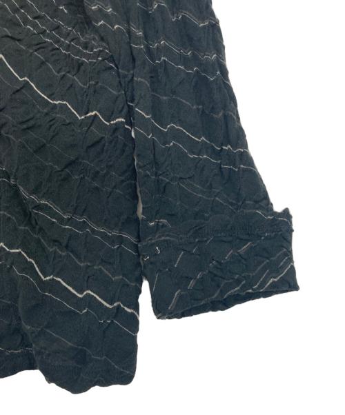 JURGEN LEHL（ヨーガンレール）JURGEN LEHL (ヨーガンレール) シワ加工ボーダーカーディガン ブラック サイズ:Mの古着・服飾アイテム