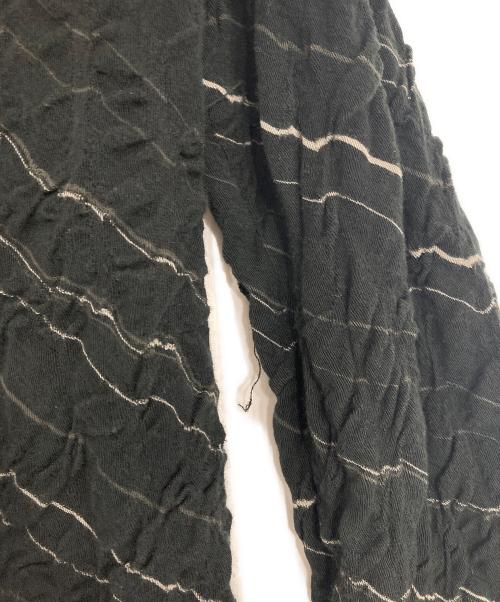 JURGEN LEHL（ヨーガンレール）JURGEN LEHL (ヨーガンレール) シワ加工ボーダーカーディガン ブラック サイズ:Mの古着・服飾アイテム