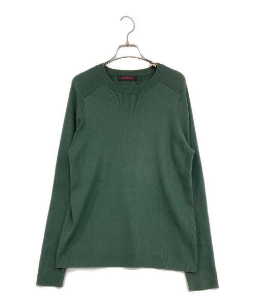 CABAN（キャバン）CABAN (キャバン) コットンカシミヤ クルーネックプルオーバー グリーン サイズ:Mの古着・服飾アイテム
