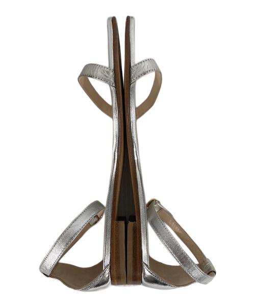 NEBULONIE（ネブローニ）NEBULONIE (ネブローニ) スクエアトゥーサンダル シルバー サイズ:37の古着・服飾アイテム