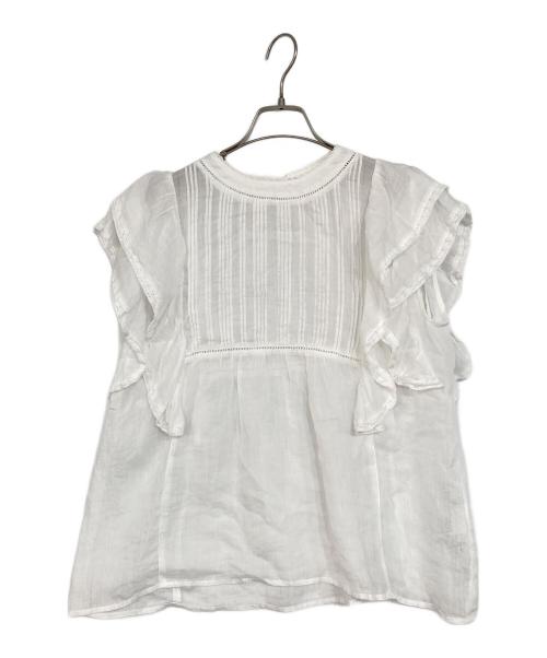 SLOBE IENA（スローブ イエナ）SLOBE IENA (スローブ イエナ) ラミーフリルピンタックブラウス ホワイト サイズ:表記なしの古着・服飾アイテム