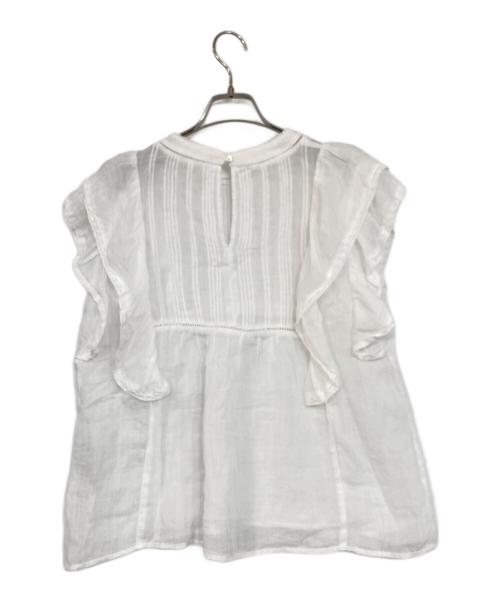 SLOBE IENA（スローブ イエナ）SLOBE IENA (スローブ イエナ) ラミーフリルピンタックブラウス ホワイト サイズ:表記なしの古着・服飾アイテム