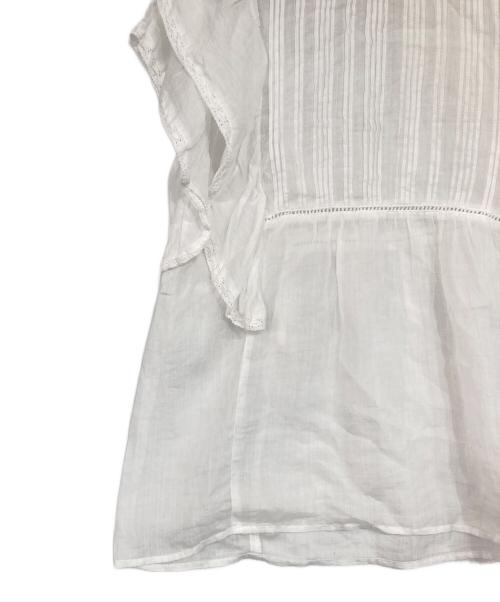 SLOBE IENA（スローブ イエナ）SLOBE IENA (スローブ イエナ) ラミーフリルピンタックブラウス ホワイト サイズ:表記なしの古着・服飾アイテム