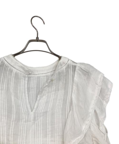 SLOBE IENA（スローブ イエナ）SLOBE IENA (スローブ イエナ) ラミーフリルピンタックブラウス ホワイト サイズ:表記なしの古着・服飾アイテム
