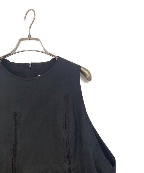 i'm here（アイムヒアー）i'm here (アイムヒアー) フロントジップデザインノースリーブワンピース ブラック サイズ:SIZE Mの古着・服飾アイテム