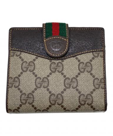 中古・古着通販】GUCCI (グッチ) GGスプリーム2つ折り財布 ベージュ