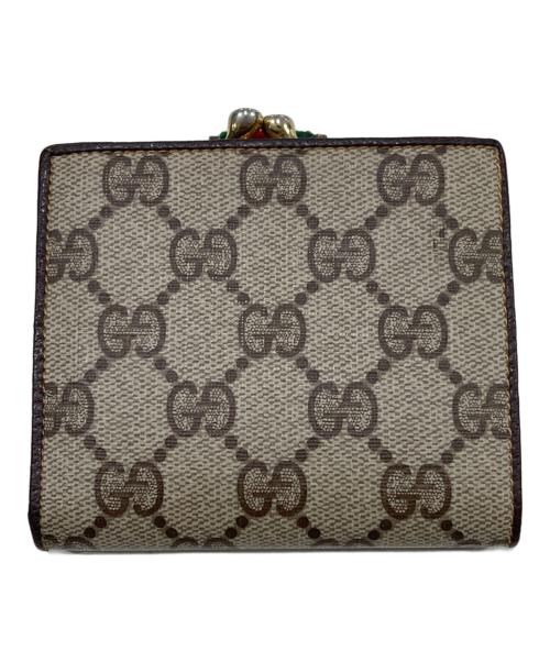 GUCCI（グッチ）GUCCI (グッチ) GGスプリーム2つ折り財布 ベージュの古着・服飾アイテム