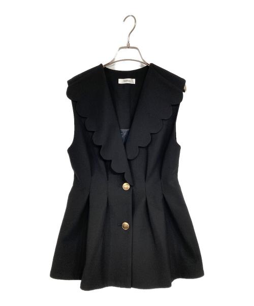 trefle+1（トレフルプラスワン）trefle+1 (トレフルプラスワン) スカラップベスト ブラック サイズ:01の古着・服飾アイテム