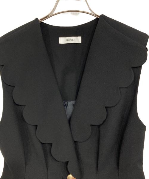 trefle+1（トレフルプラスワン）trefle+1 (トレフルプラスワン) スカラップベスト ブラック サイズ:01の古着・服飾アイテム