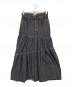 Something×FREAK'S STOREサムシング×フリークスストア）の古着「別注 Asymmetry Tiered Skirt/アシンメトリー ティアードスカート」｜グレー