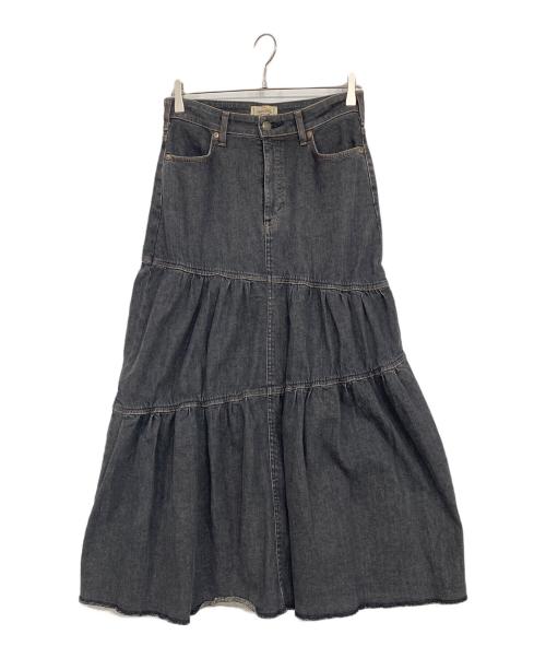 Something（サムシング）Something (サムシング) FREAK'S STORE (フリークストア) 別注 Asymmetry Tiered Skirt/アシンメトリー ティアードスカート グレー サイズ:Mの古着・服飾アイテム