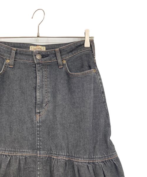 Something（サムシング）Something (サムシング) FREAK'S STORE (フリークストア) 別注 Asymmetry Tiered Skirt/アシンメトリー ティアードスカート グレー サイズ:Mの古着・服飾アイテム