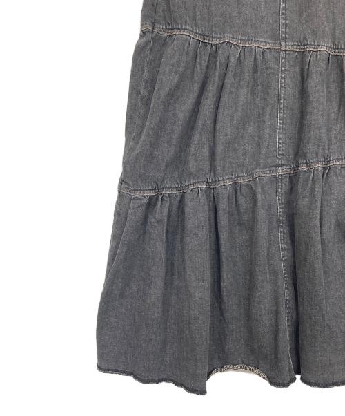 Something（サムシング）Something (サムシング) FREAK'S STORE (フリークストア) 別注 Asymmetry Tiered Skirt/アシンメトリー ティアードスカート グレー サイズ:Mの古着・服飾アイテム