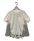 sacaiサカイ）の古着「Komon Print Knit Pullover」｜アイボリー