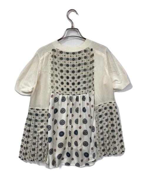 sacai（サカイ）sacai (サカイ) Komon Print Knit Pullover アイボリー サイズ:2の古着・服飾アイテム