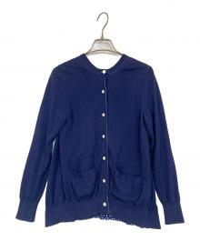 sacai luck（サカイラック）の古着「レース切替カーディガン」｜ネイビー