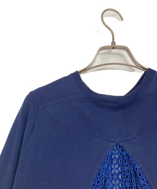 sacai luck（サカイラック）sacai luck (サカイラック) レース切替カーディガン ネイビー サイズ:2の古着・服飾アイテム