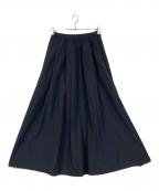 Spick and Spanスピックアンドスパン）の古着「タッサークロスタックギャザースカート」｜ブラック