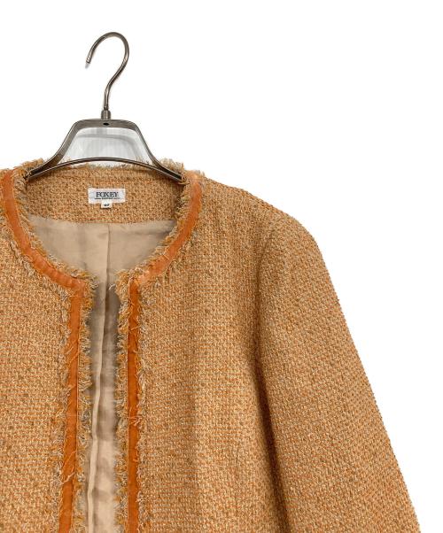 FOXEY（フォクシー）FOXEY (フォクシー) ツイードジャケット オレンジ サイズ:40の古着・服飾アイテム
