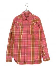 KAPITAL（キャピタル）の古着「チェックウエスタンシャツ」｜ピンク