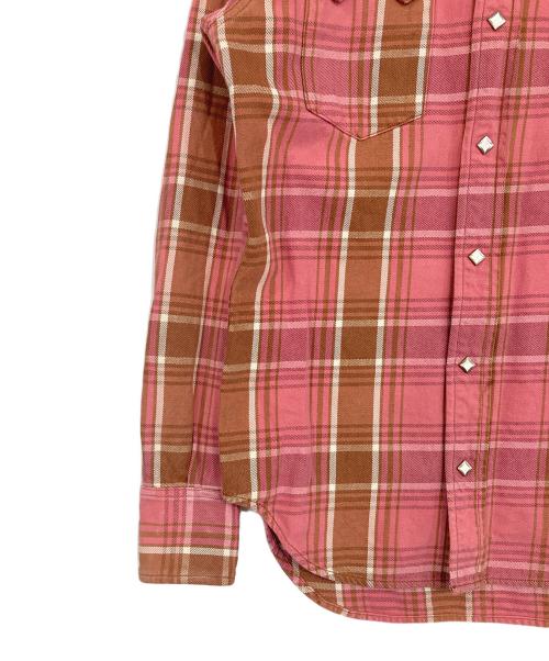 KAPITAL（キャピタル）KAPITAL (キャピタル) チェックウエスタンシャツ ピンク サイズ:3の古着・服飾アイテム