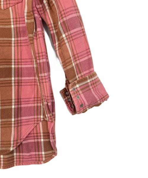 KAPITAL（キャピタル）KAPITAL (キャピタル) チェックウエスタンシャツ ピンク サイズ:3の古着・服飾アイテム