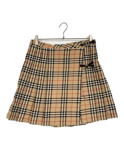 Burberry's（バーバリーズ）Burberry's (バーバリーズ) ノヴァチェックラップスカート ブラウン サイズ:12の古着・服飾アイテム