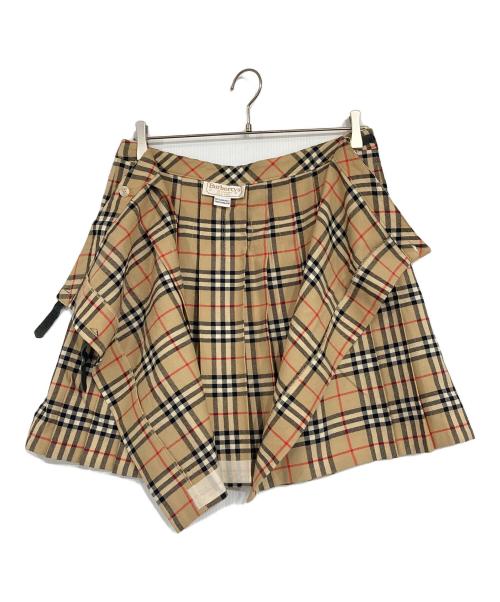 Burberry's（バーバリーズ）Burberry's (バーバリーズ) ノヴァチェックラップスカート ブラウン サイズ:12の古着・服飾アイテム