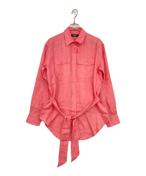 LAUREN RALPH LAUREN（ローレンラルフローレン）LAUREN RALPH LAUREN (ローレンラルフローレン) リネンシャツ ピンク サイズ:XSの古着・服飾アイテム