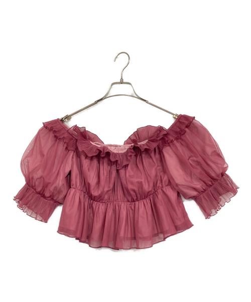 Snidel（スナイデル）Snidel (スナイデル) Sustainableギャザーオフショルブラウス レッド サイズ:ONE SIZEの古着・服飾アイテム