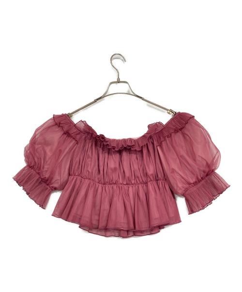 Snidel（スナイデル）Snidel (スナイデル) Sustainableギャザーオフショルブラウス レッド サイズ:ONE SIZEの古着・服飾アイテム