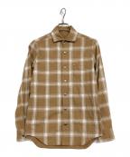 LACOSTEラコステ）の古着「リバーシブルスナップボタンシャツ」｜ブラウン×ベージュ