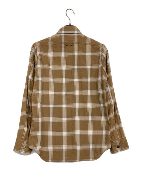 LACOSTE（ラコステ）LACOSTE (ラコステ) リバーシブルスナップボタンシャツ ブラウン×ベージュ サイズ:US Sの古着・服飾アイテム
