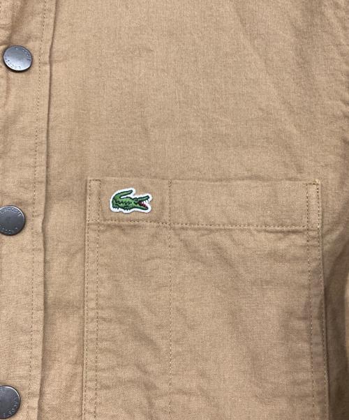LACOSTE（ラコステ）LACOSTE (ラコステ) リバーシブルスナップボタンシャツ ブラウン×ベージュ サイズ:US Sの古着・服飾アイテム