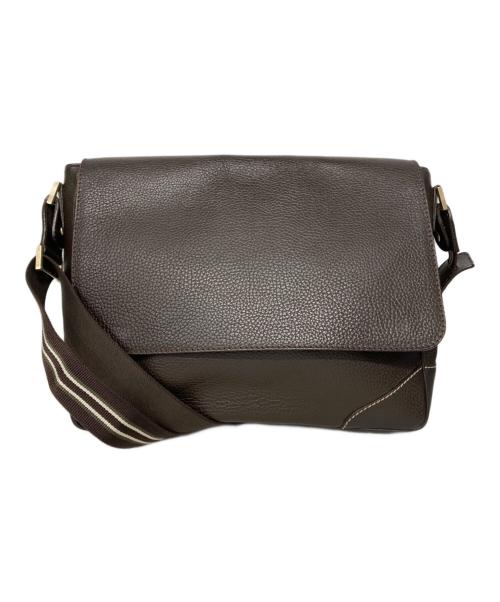 dunhill（ダンヒル）dunhill (ダンヒル) レザーメッセンジャーバッグ ブラウンの古着・服飾アイテム