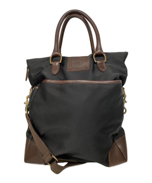 POLO RALPH LAUREN（ポロ・ラルフローレン）POLO RALPH LAUREN (ポロ・ラルフローレン) ナイロン×レザー2WAYバッグ ブラックの古着・服飾アイテム