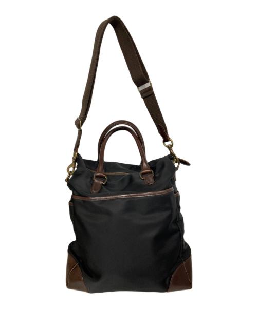 POLO RALPH LAUREN（ポロ・ラルフローレン）POLO RALPH LAUREN (ポロ・ラルフローレン) ナイロン×レザー2WAYバッグ ブラックの古着・服飾アイテム