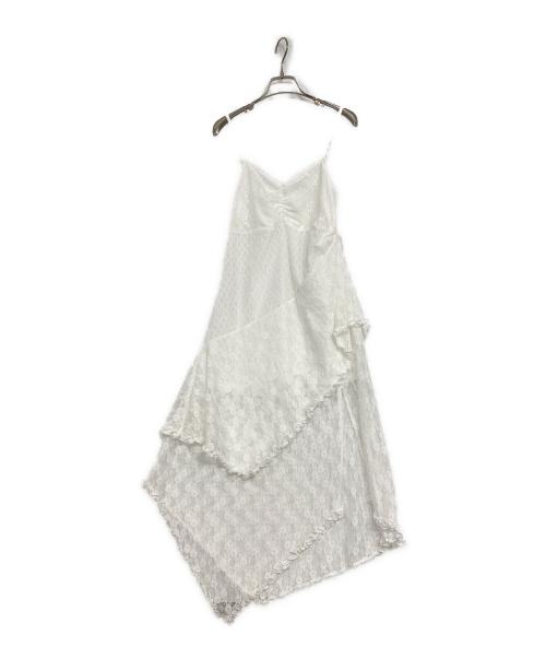 ACLENT（アクレント）ACLENT (アクレント) レーススイッチングフリルワンピース ホワイト サイズ:Fの古着・服飾アイテム
