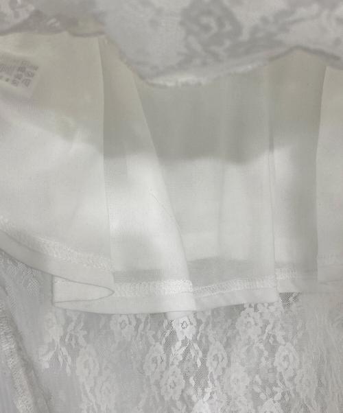 ACLENT（アクレント）ACLENT (アクレント) レーススイッチングフリルワンピース ホワイト サイズ:Fの古着・服飾アイテム